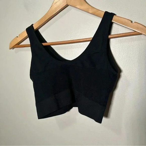 NWT Nordstrom Rack spandex black bralette S - Picture 3 of 6